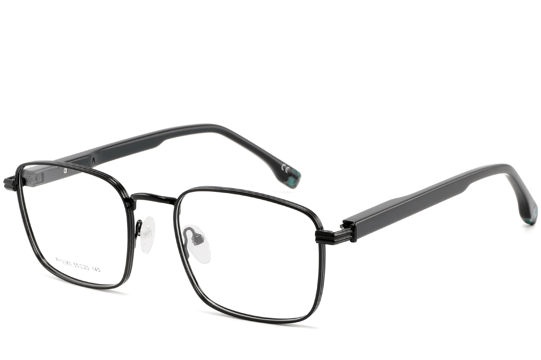 BS2425-0654_Black_Rectangular_Metal_Glasses_corner