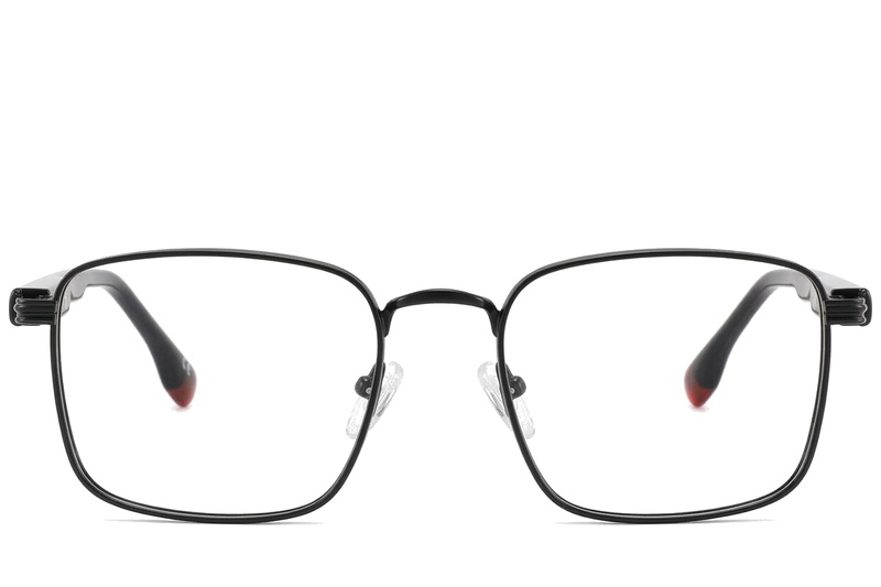 BS2425-0656_Black_Rectangular_Metal_Glasses_corner-front