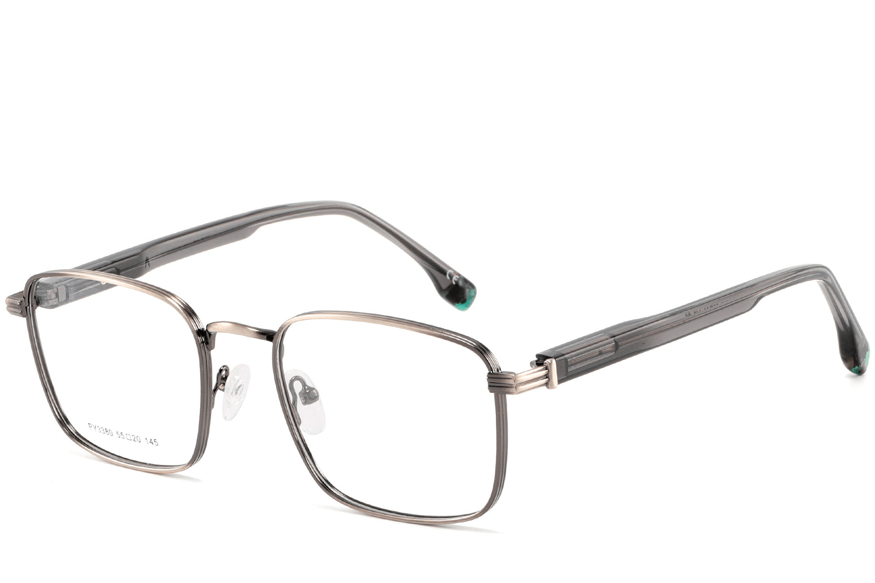 Gafas rectangulares de metal gris #BS2425-0657