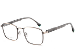 Gafas rectangulares de metal gris #BS2425-0657