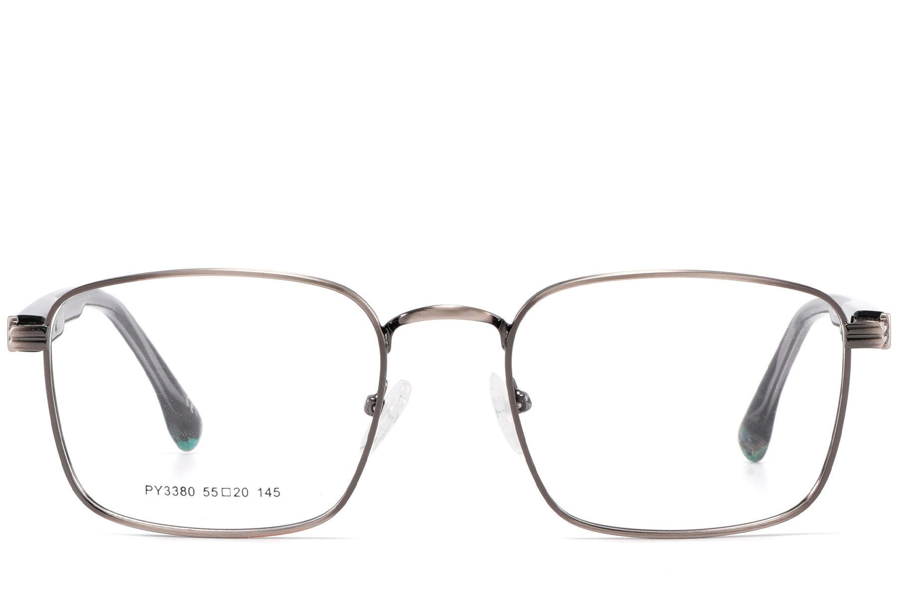 BS2425-0657_Grey_Rectangular_Metal_Glasses_front