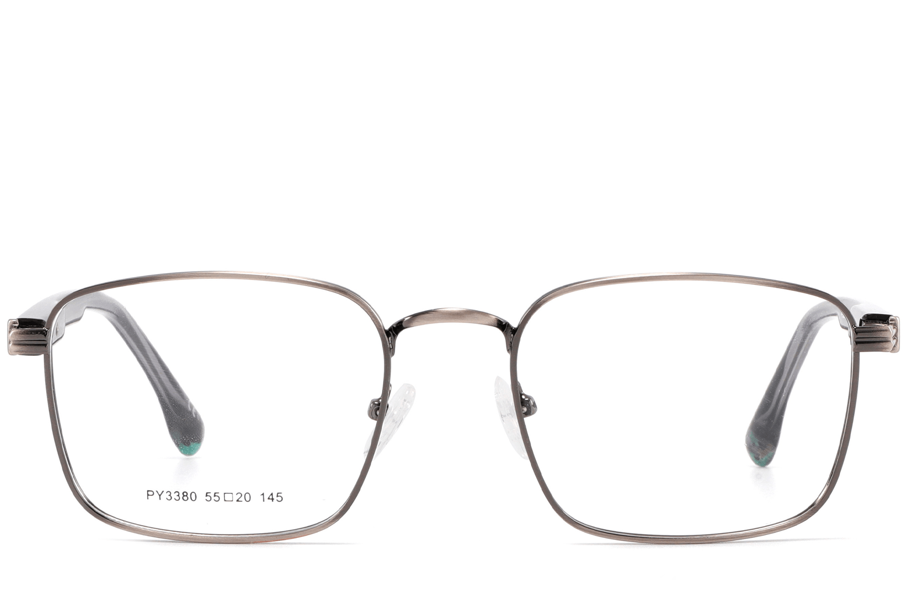 BS2425-0657_Grey_Rectangular_Metal_Glasses_front