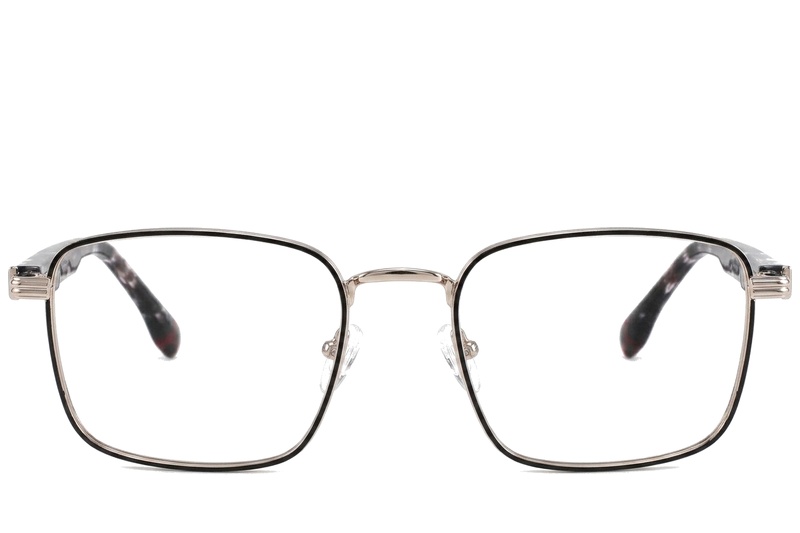 BS2425-0658_Golden_Rectangular_Metal_Glasses_corner-front