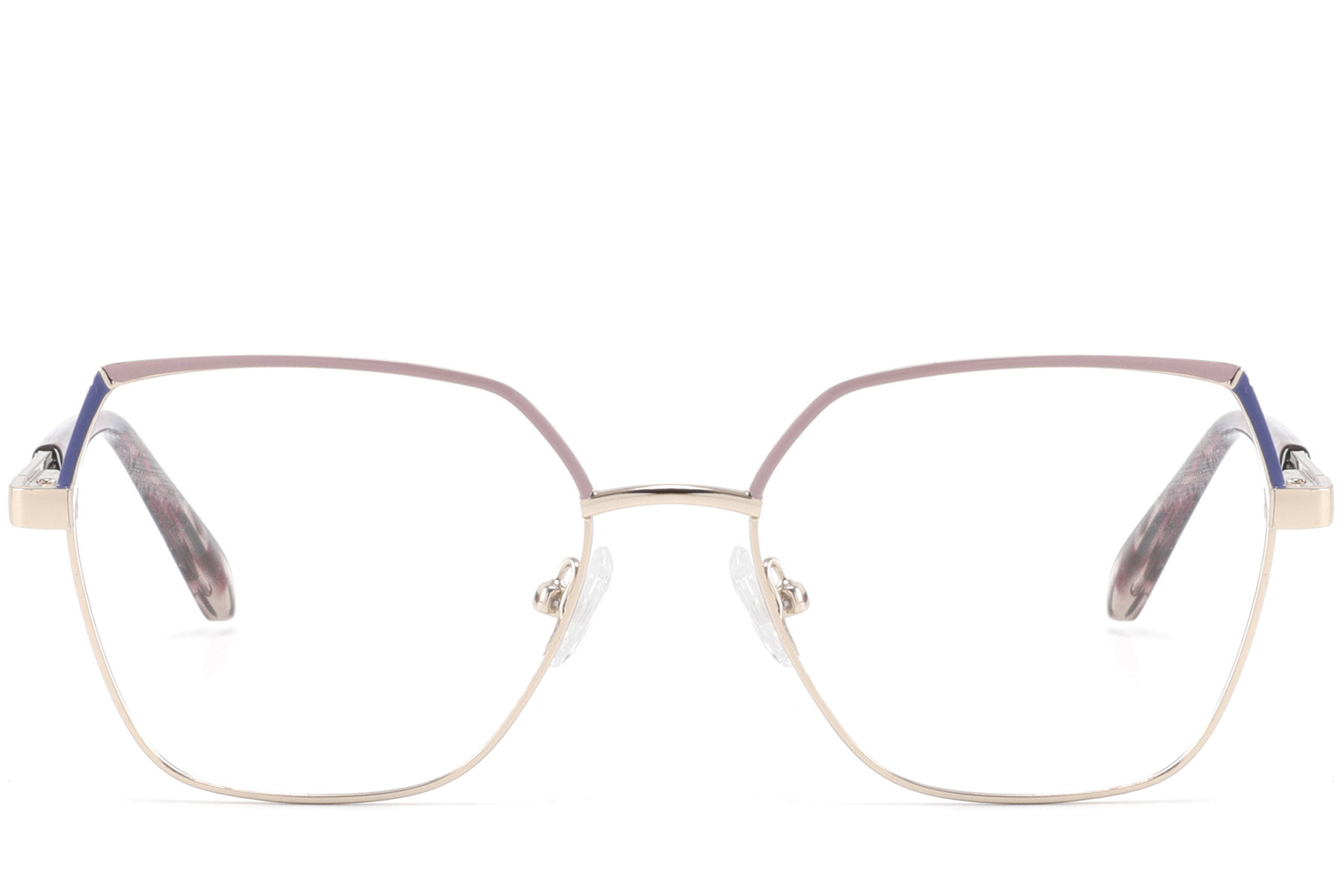 BS2425-0826_Pink_Geometric_Metal_Glasses_front