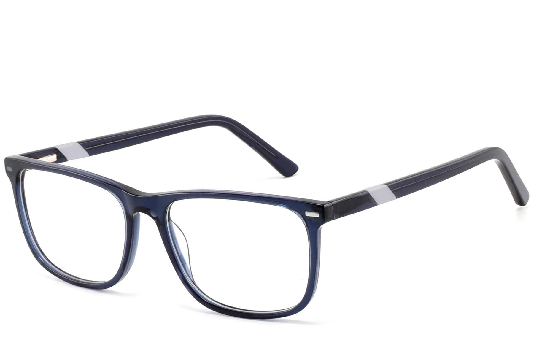 Gafas rectangulares de acetato azul #BS2425-1004