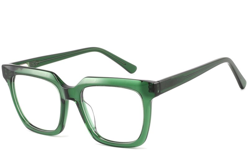 Lens Rectangular Green Rectangular Green Acetate Glasses #BS2425-1068 - BLACKSHEEP