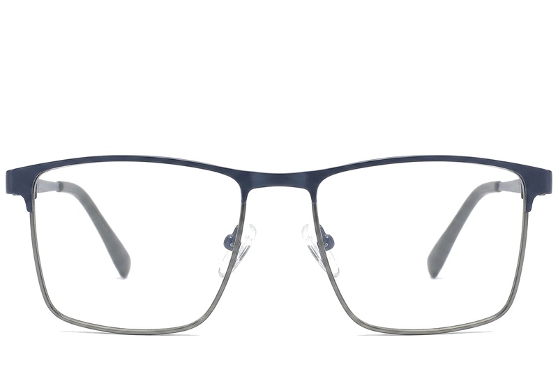 BS2425-1137_Blue_Rectangular_Metal_Glasses_corner-front