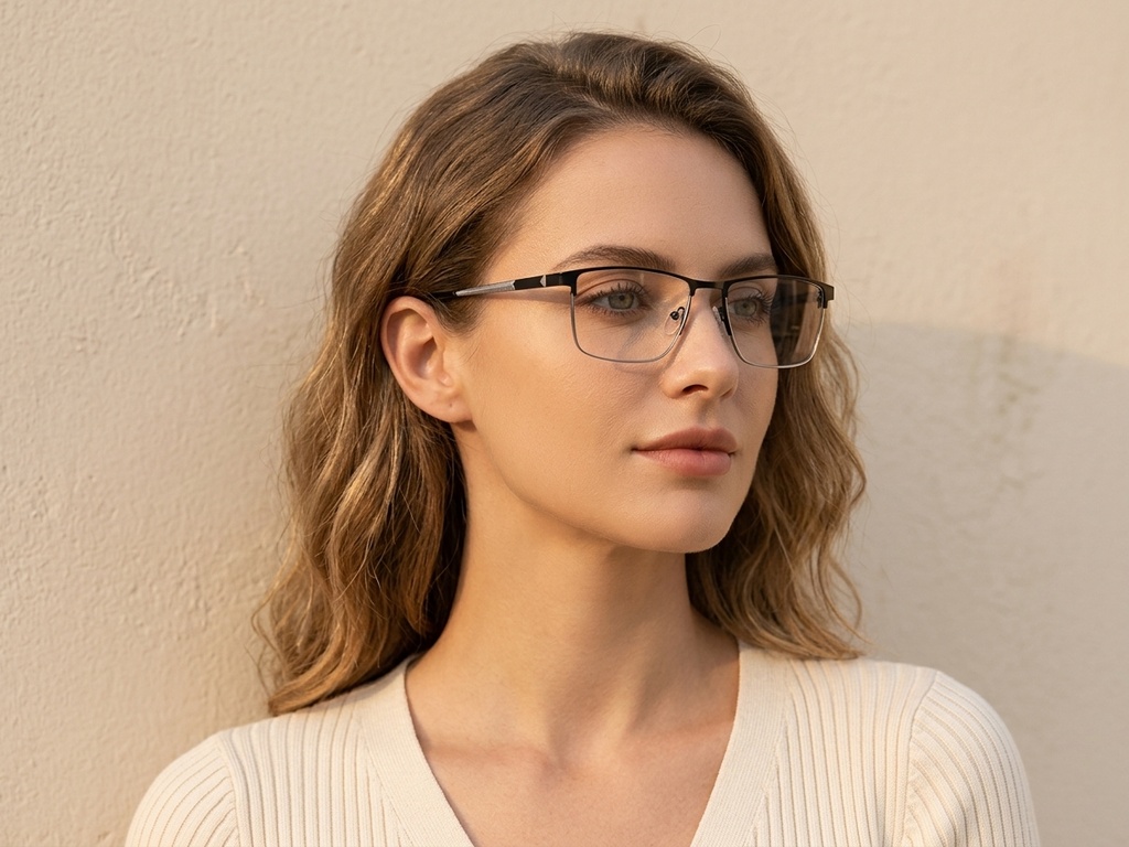 BS2425-1138_Black_Rectangular_Metal_Glasses_corner-tryon_female