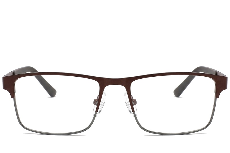 BS2425-1140_Brown_Rectangular_Metal_Glasses_corner-front