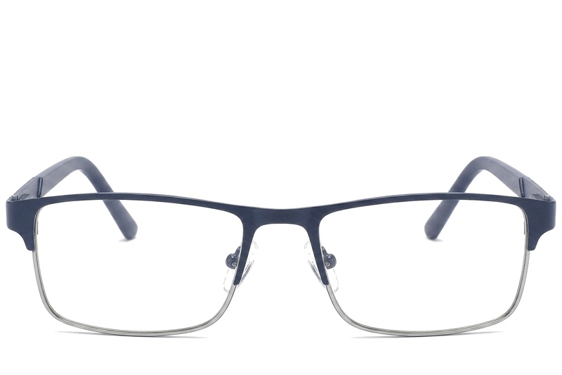 BS2425-1142_Blue_Rectangular_Metal_Glasses_corner-front