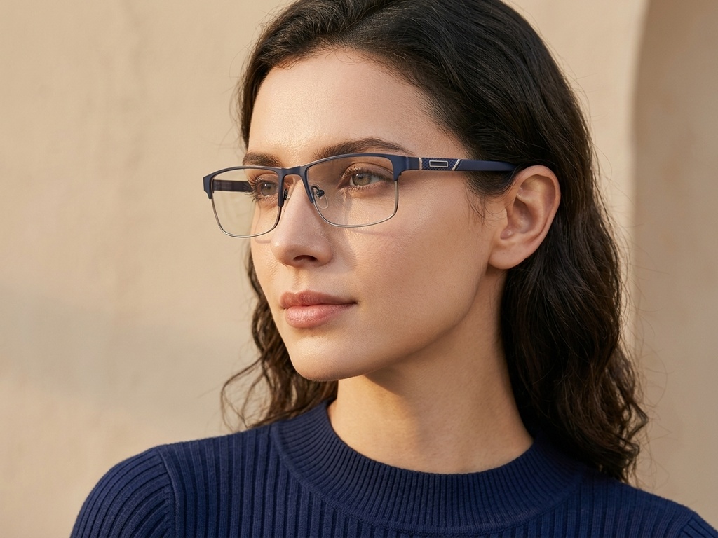 BS2425-1142_Blue_Rectangular_Metal_Glasses_corner-tryon_female