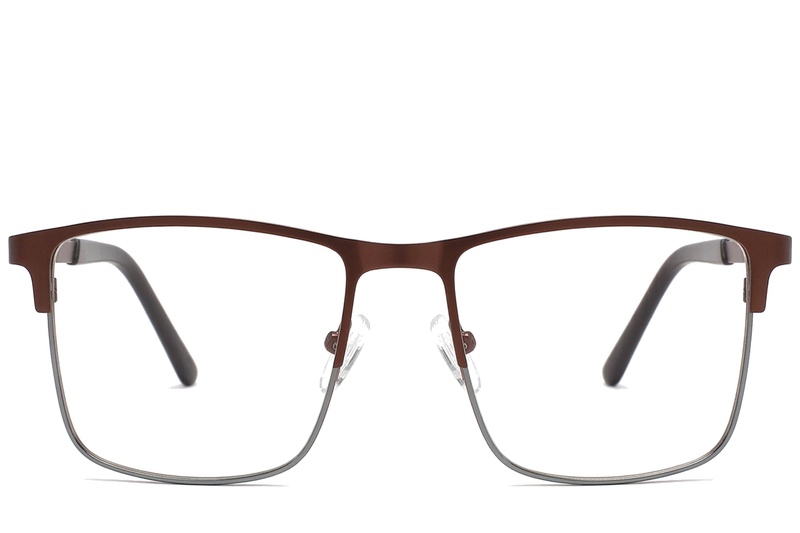 BS2425-1144_Brown_Rectangular_Metal_Glasses_corner-front