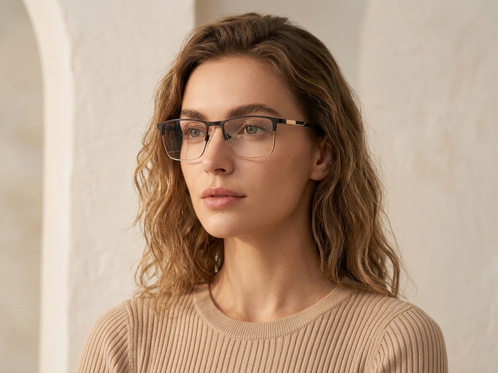 BS2425-1145_Black_Rectangular_Metal_Glasses_corner-tryon_female