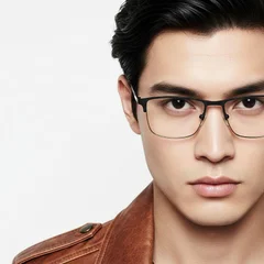 bs2425-1145_black_rectangular_metal_glasses_model