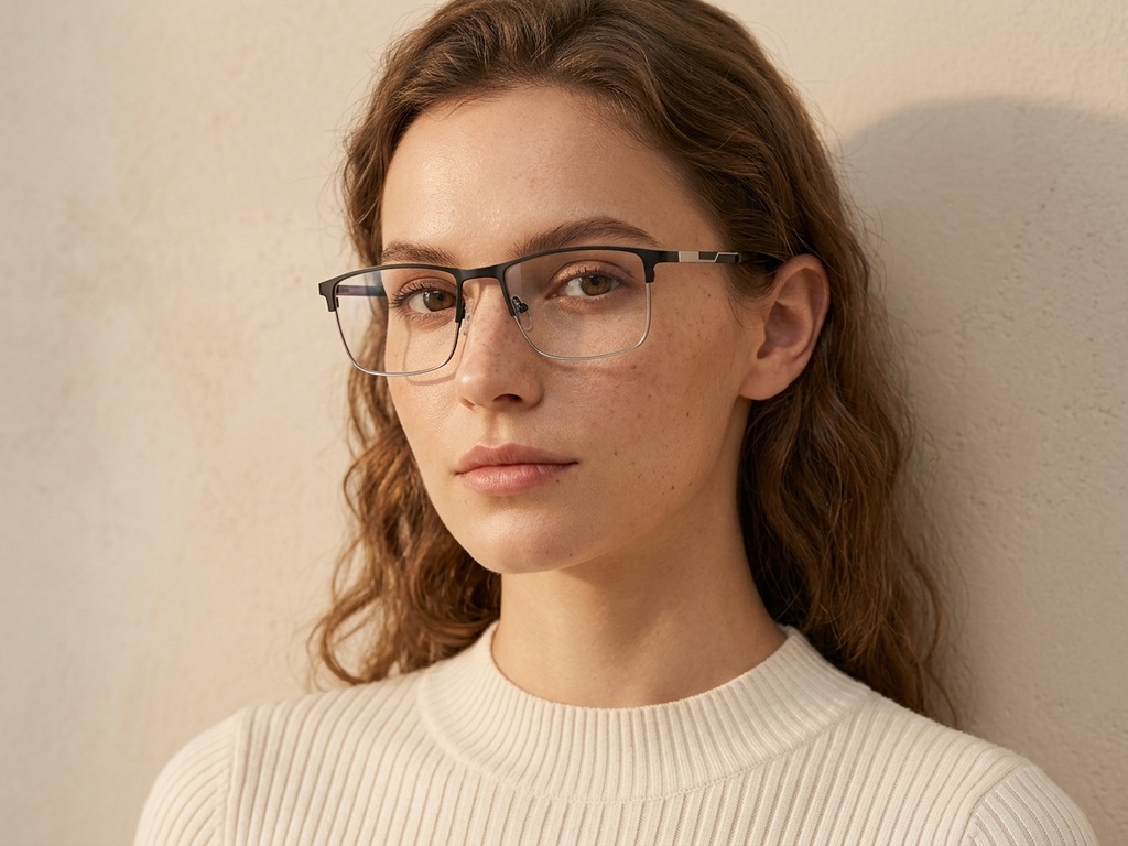 BS2425-1147_Black_Rectangular_Metal_Glasses_corner-tryon_female