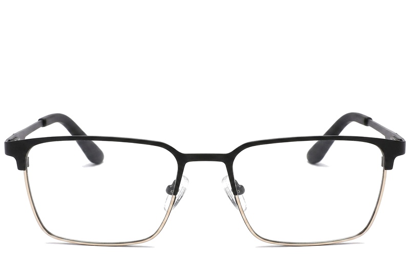 BS2425-1150_Black_Rectangular_Metal_Glasses_corner-front