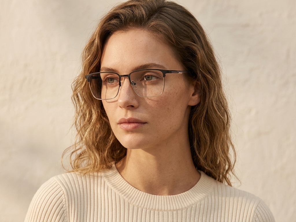 BS2425-1150_Black_Rectangular_Metal_Glasses_corner-tryon_female