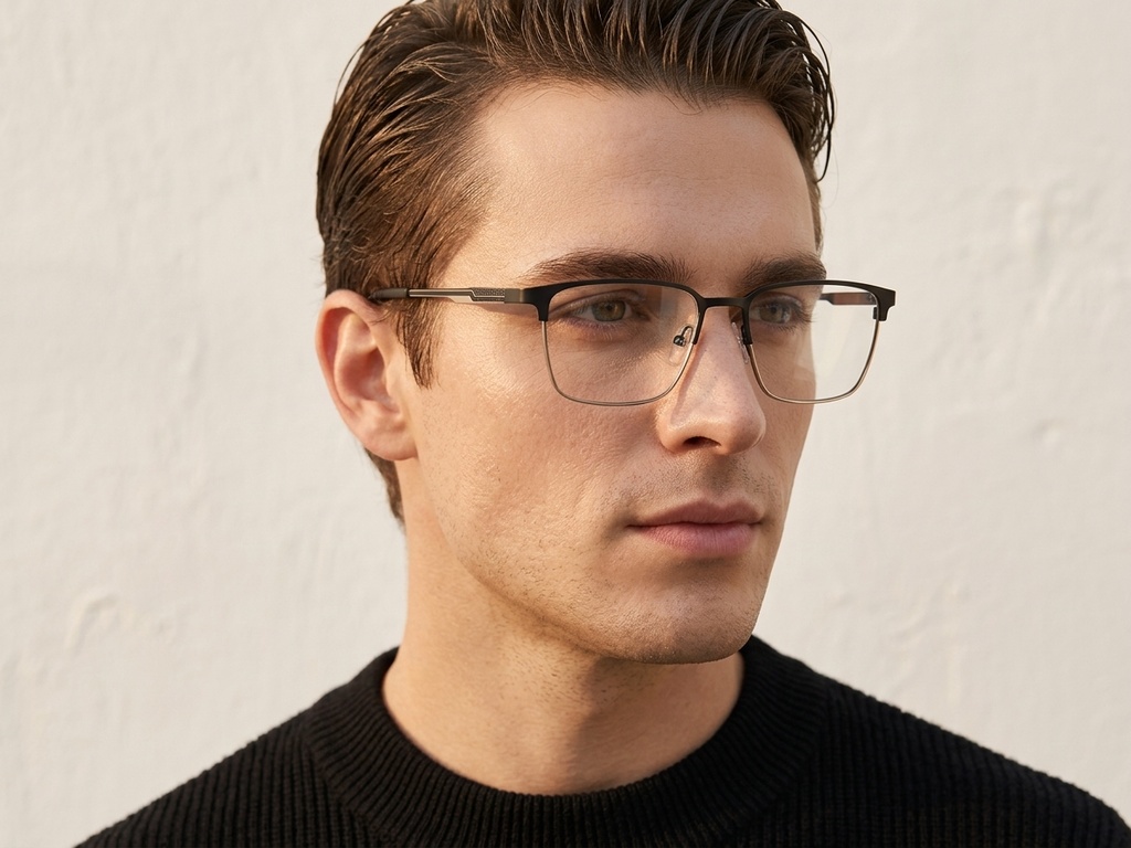 BS2425-1150_Black_Rectangular_Metal_Glasses_corner-tryon_male