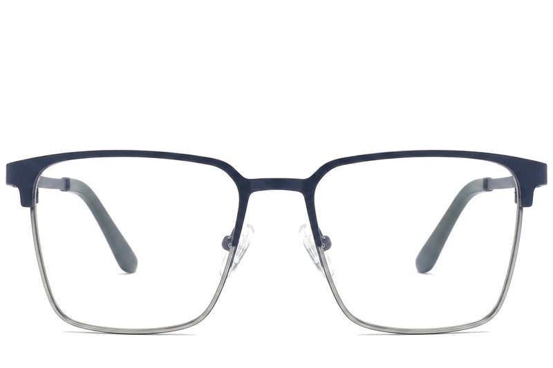 BS2425-1151_Blue_Rectangular_Metal_Glasses_corner-front
