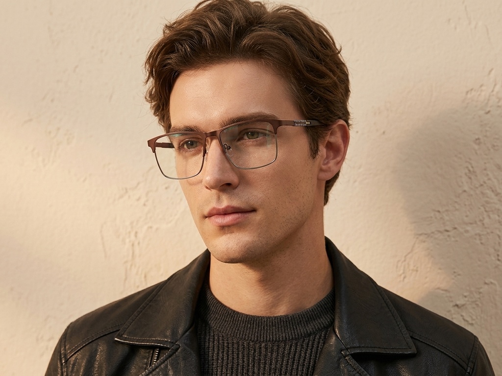 BS2425-1154_Brown_Rectangular_Metal_Glasses_corner-tryon_male