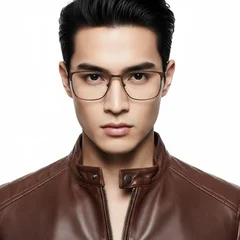 bs2425-1164_brown_rectangular_metal_glasses_model