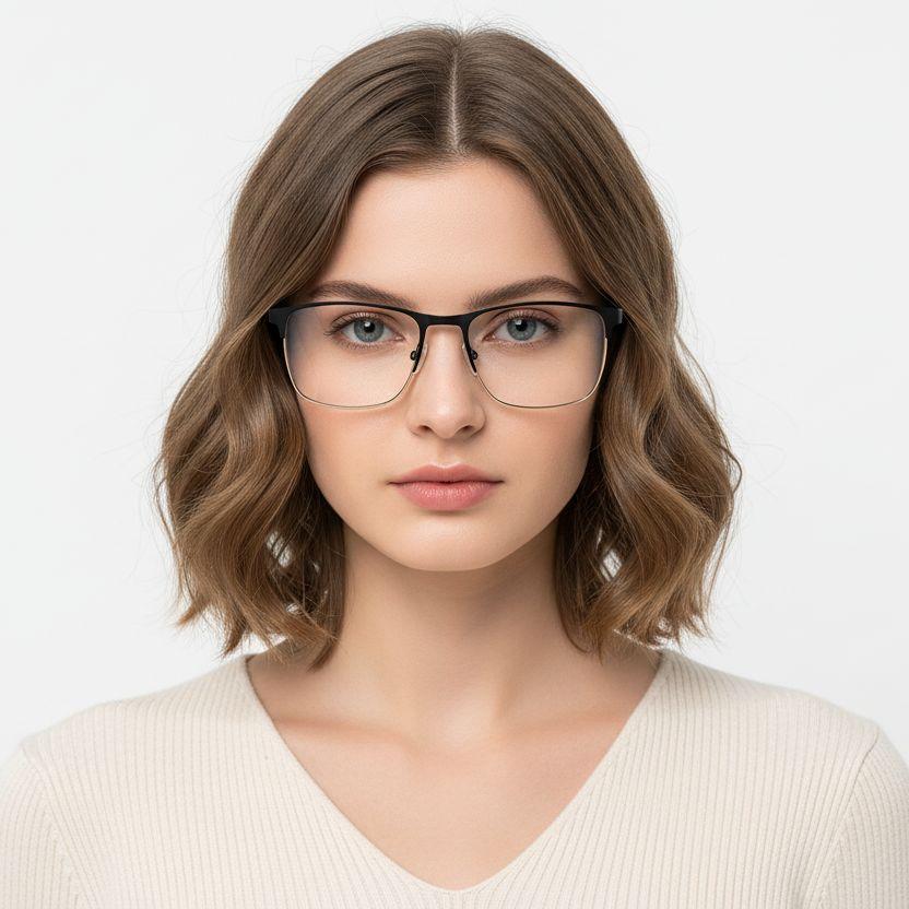 bs2425-1165_black_rectangular_metal_glasses_model