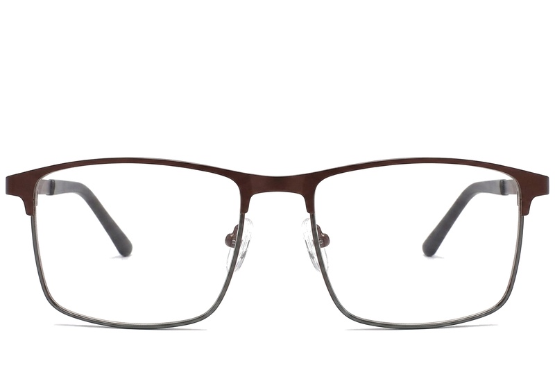 BS2425-1169_Brown_Rectangular_Metal_Glasses_corner-front