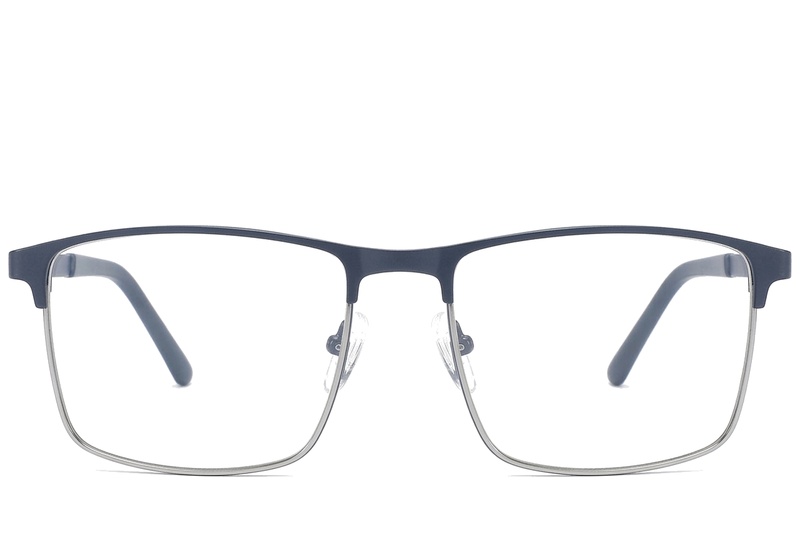 BS2425-1171_Blue_Rectangular_Metal_Glasses_corner-front