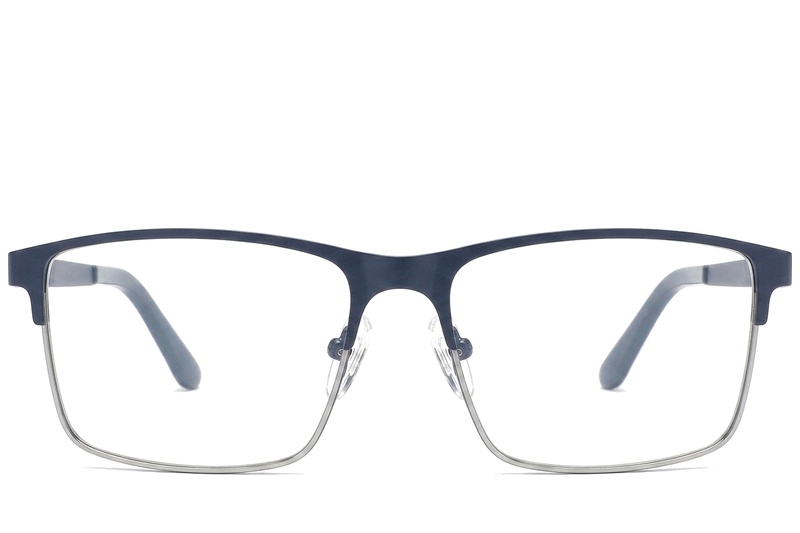 BS2425-1181_Blue_Rectangular_Metal_Glasses_corner-front