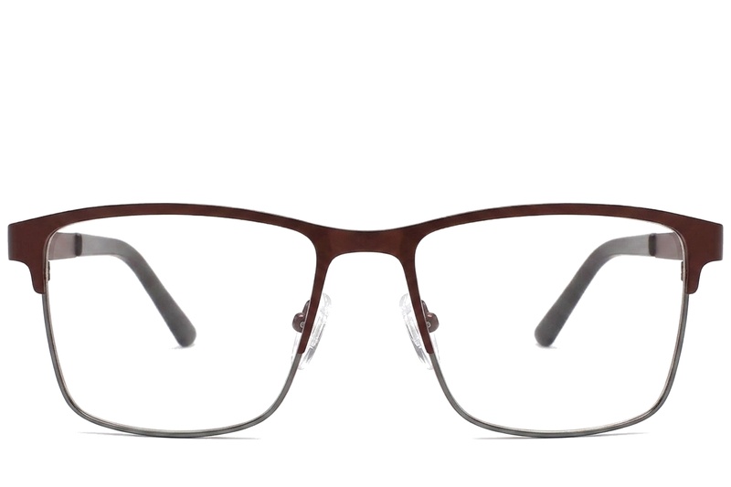 BS2425-1184_Brown_Rectangular_Metal_Glasses_corner-front