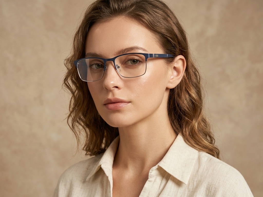 BS2425-1186_Blue_Rectangular_Metal_Glasses_corner-tryon_female
