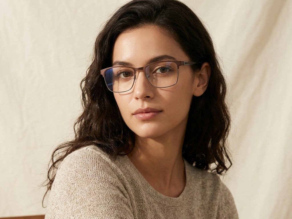 BS2425-1189_Brown_Rectangular_Metal_Glasses_corner-tryon_female