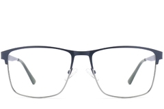 BS2425-1191_Blue_Rectangular_Metal_Glasses_front