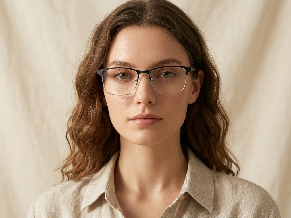 BS2425-1192_Black_Rectangular_Metal_Glasses_corner-tryon_female