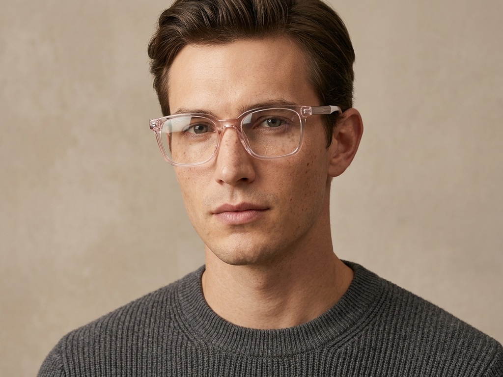BS2425-1428_Pink_Rectangular_Acetate_Glasses_corner-tryon_male