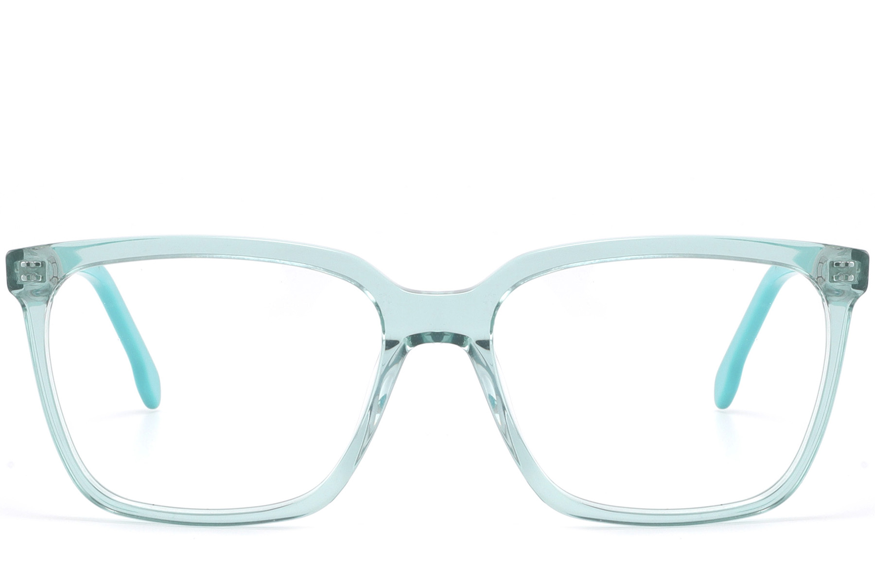 BS2425-1450_Green_Rectangular_Acetate_Glasses_front