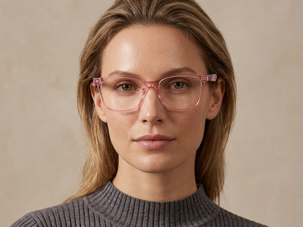 BS2425-1453_Pink_Rectangular_Acetate_Glasses_corner-tryon_female