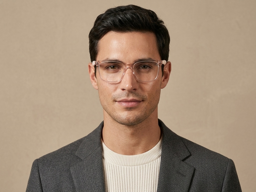 BS2425-1461_Pink_Rectangular_Acetate_Glasses_corner-tryon_male