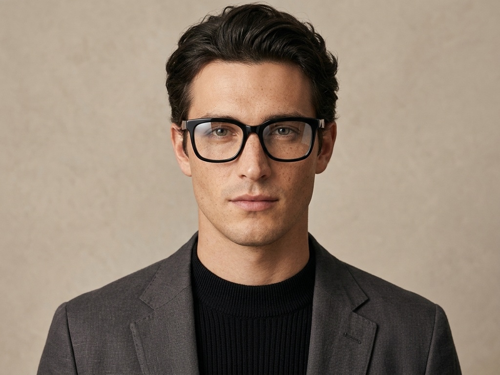 BS2425-1462_Black_Rectangular_Acetate_Glasses_corner-tryon_male