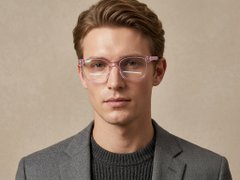 BS2425-1483_Pink_Rectangular_Acetate_Glasses_corner-tryon_male