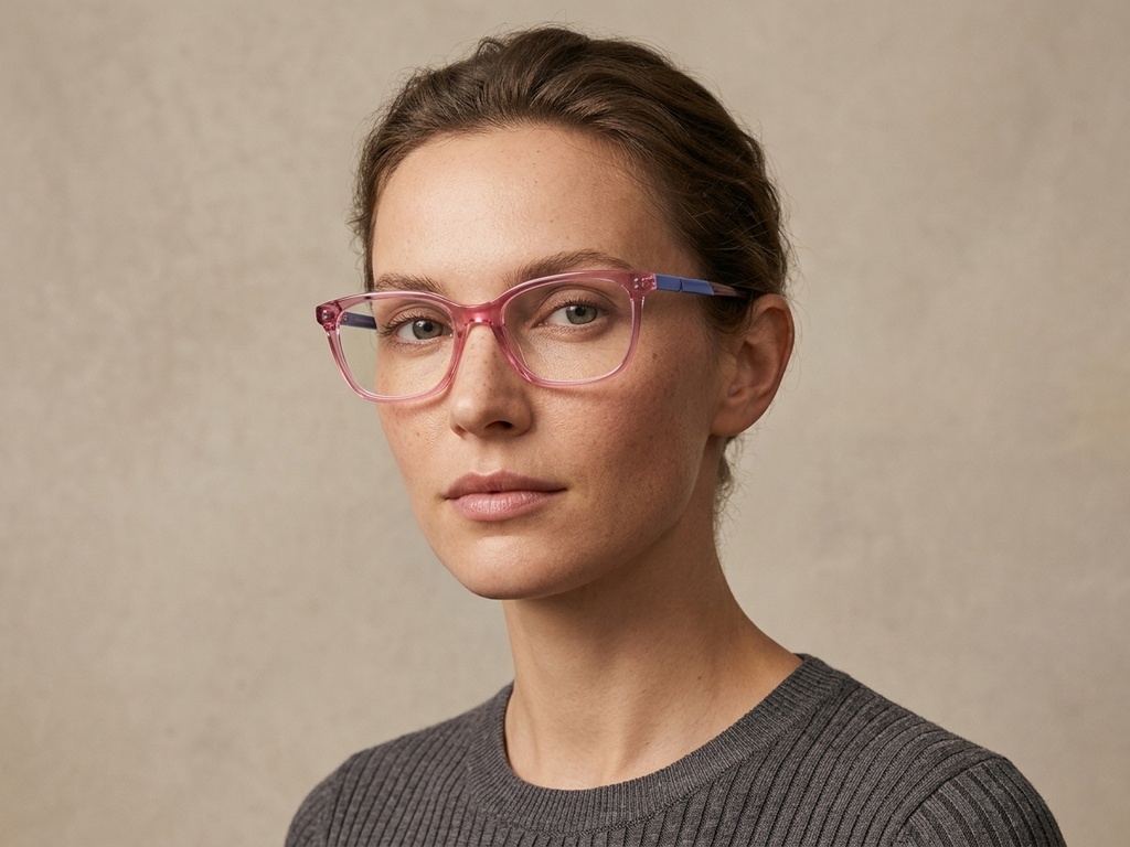 BS2425-1508_Red_Rectangular_Acetate_Glasses_corner-tryon_female