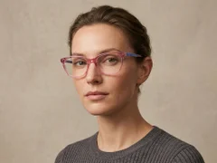 BS2425-1508_Red_Rectangular_Acetate_Glasses_corner-tryon_female