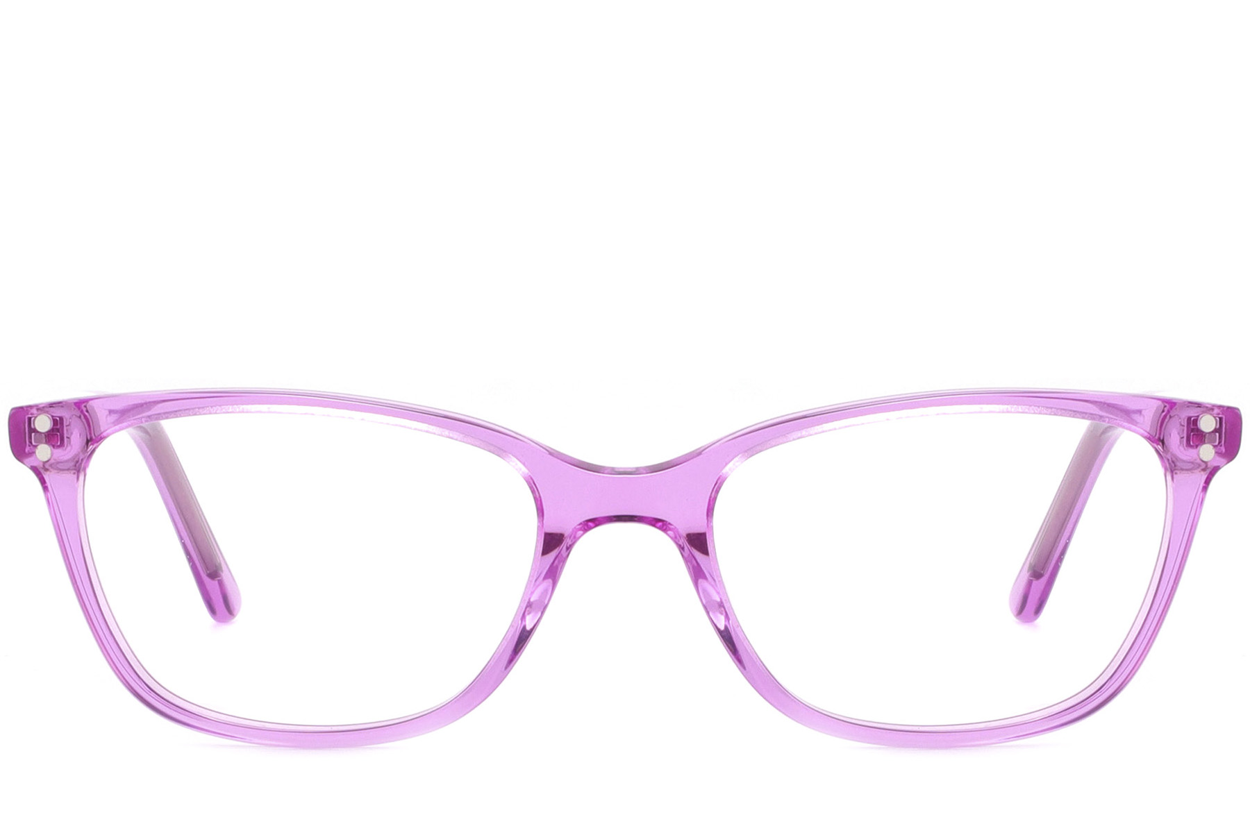 BS2425-1510_Purple_Rectangular_Acetate_Glasses_front