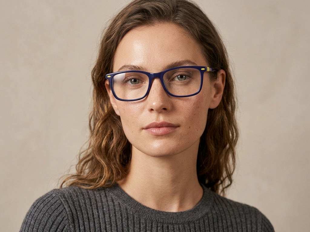 BS2425-1516_Blue_Rectangular_Acetate_Glasses_corner-tryon_female