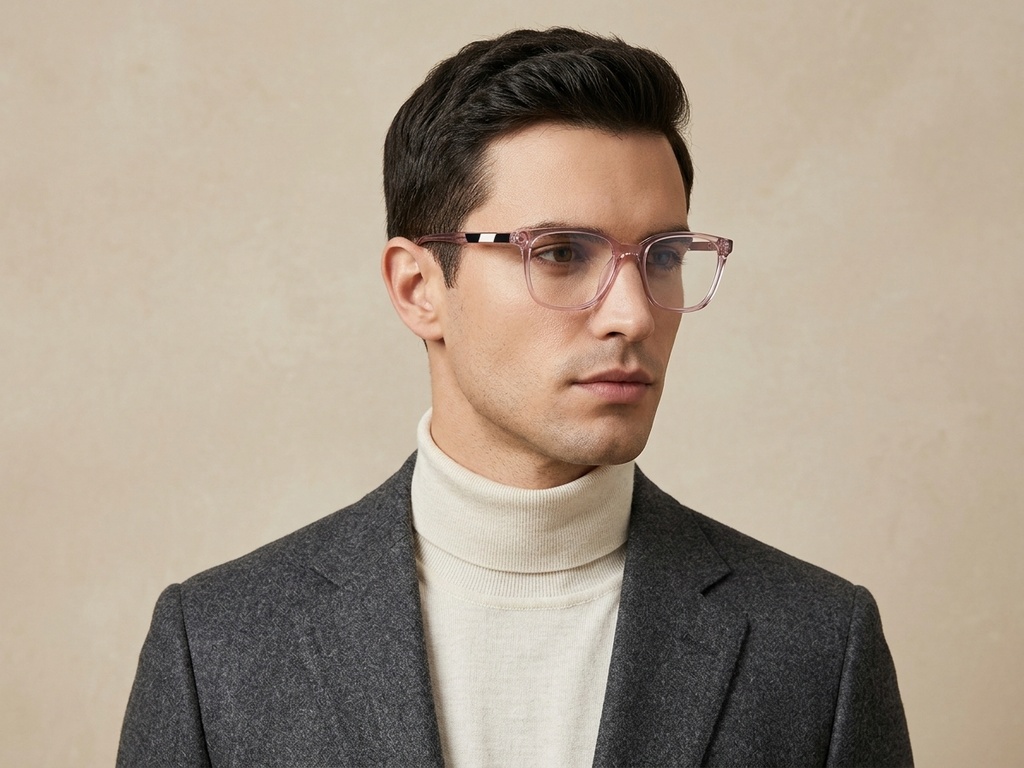BS2425-1535_Pink_Rectangular_Acetate_Glasses_corner-tryon_male