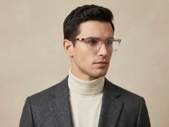 BS2425-1535_Pink_Rectangular_Acetate_Glasses_corner-tryon_male