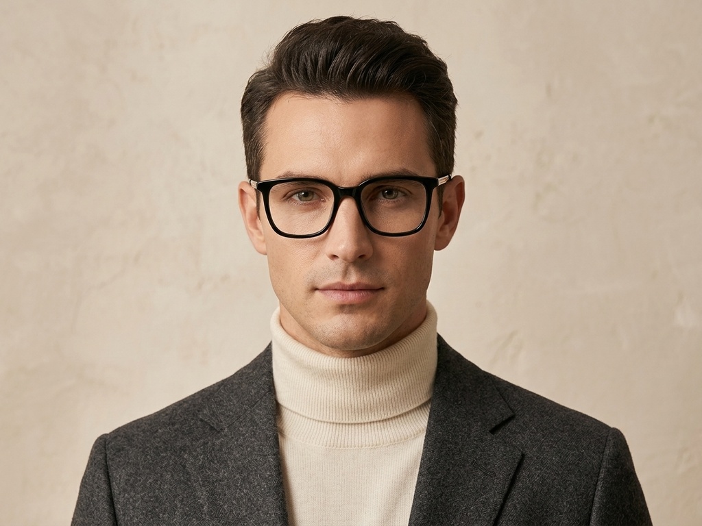 BS2425-1545_Black_Rectangular_Acetate_Glasses_corner-tryon_male