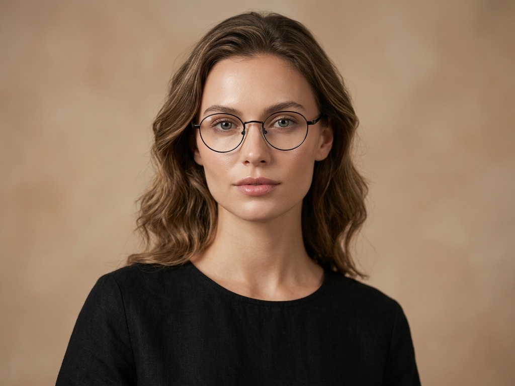 BS2425-1559_Black_Oval_Metal_glasses-tryon_female