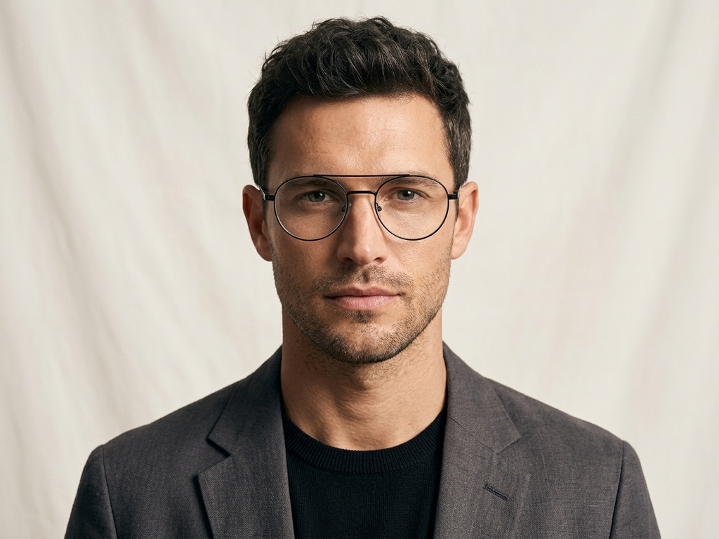 BS2425-1563_Black_Aviator_Metal_glasses-tryon_male