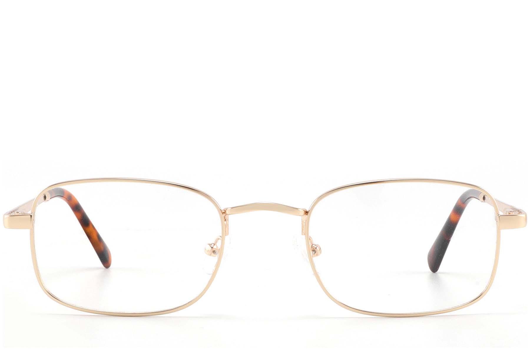 BS2425-1566_Golden_Rectangular_Metal_glasses_front